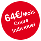 Cours individuel 64€/ Mois
